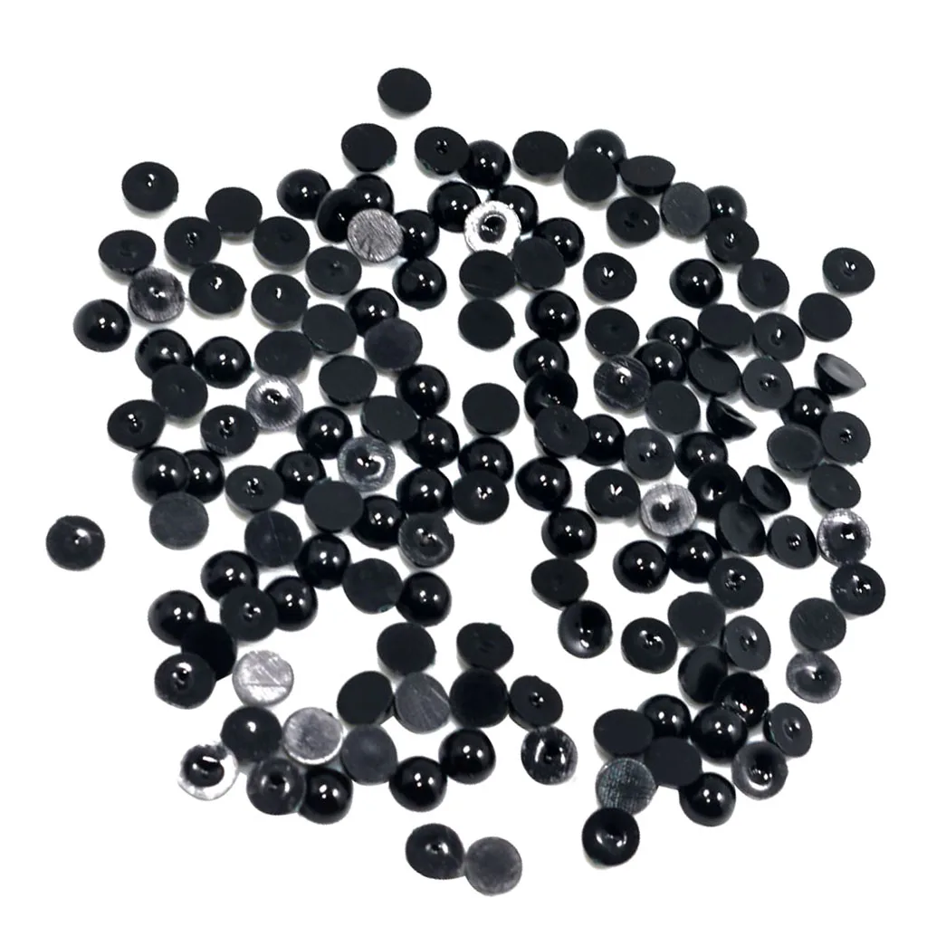 Handmade DIY Black Half Pearl Nail Art Decoration Wedding Party Craft Phone Case Decor Nail Art Scrapbooking Supplies
