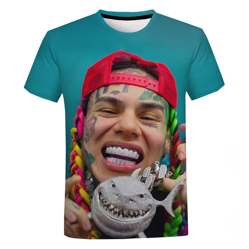 Футболка Gooba 6ix9ine для мужчин и женщин модная повседневная Уличная одежда в стиле