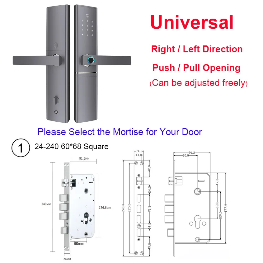 Grey 6068 Square FREECAN умный дверной замок для ворот, WiFi дверной замок с отпечатком пальца с Bluetooth TTLock App RFID картой, код доступа, разблокировка - Цвет: Grey 6068 Square