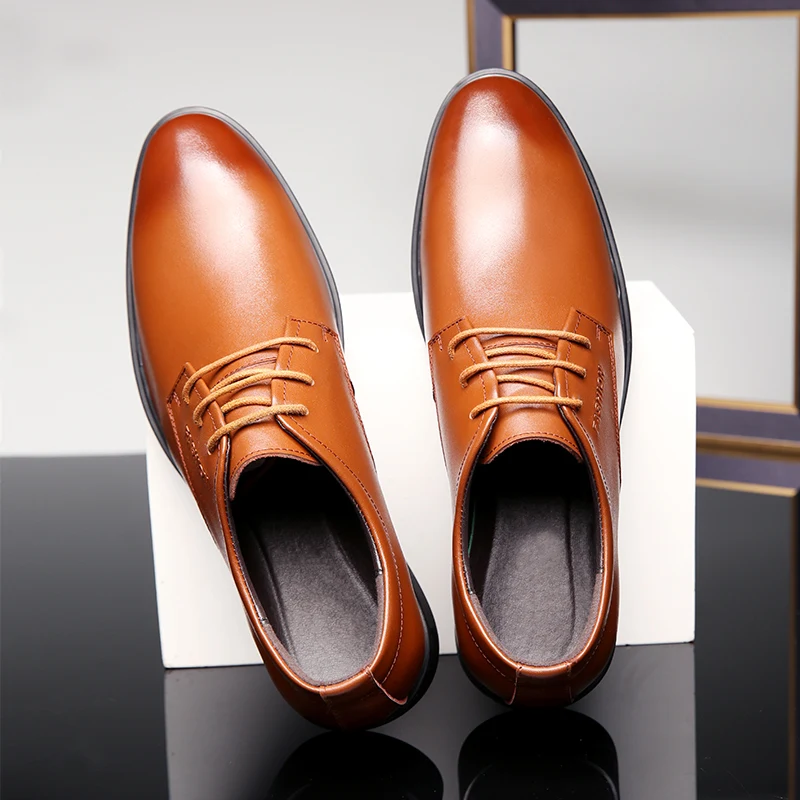 Misalwa/Традиционные классические мужские модельные кожаные туфли; итальянские элегантные деловые строгие туфли дерби; Повседневная офисная обувь для мужчин