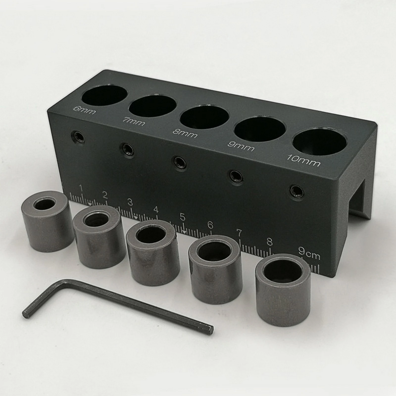 

6/7/8/9/10mm Drilling Locator Alloy Pocket Hole Jig Woodworking Wood Dowelling Self Centering Drill Guide Kit Hole Puncher
