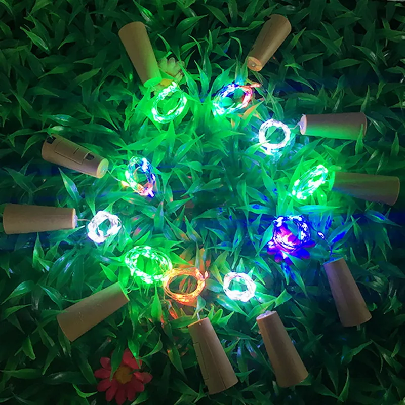 

LED Fairy Light Party Garden Light Christmas Decor Wine Bottle Cork Lights String 0.75m 15leds Copper Wire Battery Operated