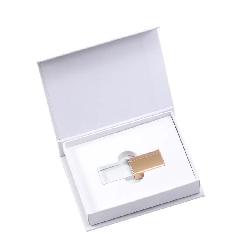 JASTER заказной цвет кристалл USB 2,0 4 ГБ 8 ГБ 16 ГБ 32 ГБ 64 Гб памяти флэш-накопитель с изысканной подарочной коробкой - Цвет: gold