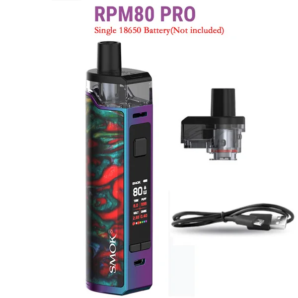 SMOK RPM80 Pod Комплект RPM80 PRO комплект Vape 80 Вт 3000 мАч батарея 5 мл бак RPM сетка 0.4ohm RGC 0.17ohm электронная сигарета VS RPM40 Pod - Цвет: PRO 7-color resin