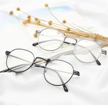 Горячая круглая металлическая оправа очки Женские винтажные брендовые дизайнерские очки оправа анти голубые легкие очки серебристые золотые очки