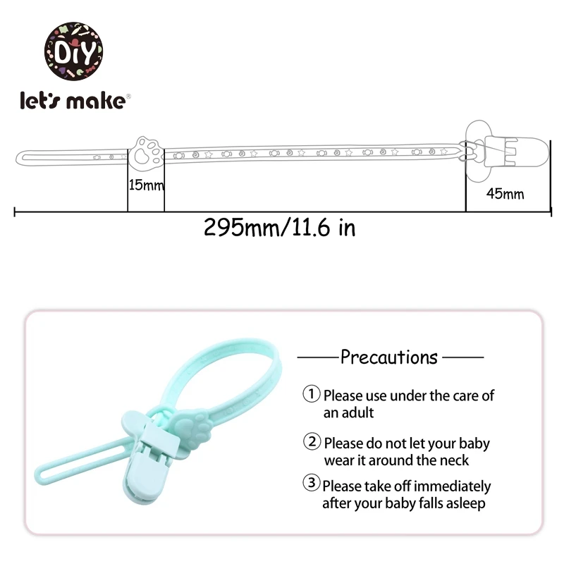 Let's Make 5pc Baby Pacifier Chain Nipples Clip Holder Teething Gift BPA Free Silicone Pacifier Chain Accessories Baby Goods