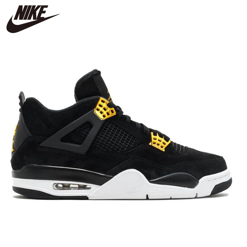 Nike air Jordan 4 de para hombre, calzado deportivo para gato negro, rojo fuego, 2019, de baloncesto| -