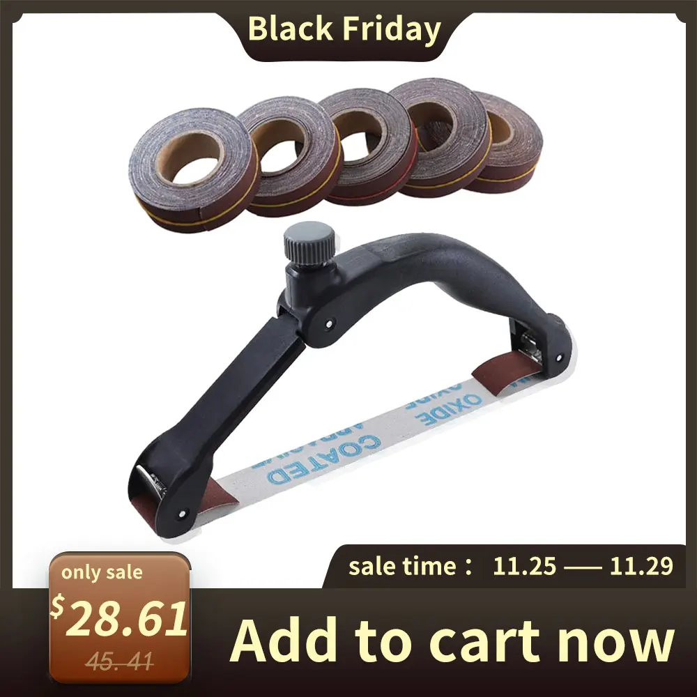 Handheld Bow Shaped Sandpaper Holder Adjustable Manual Sander With 5