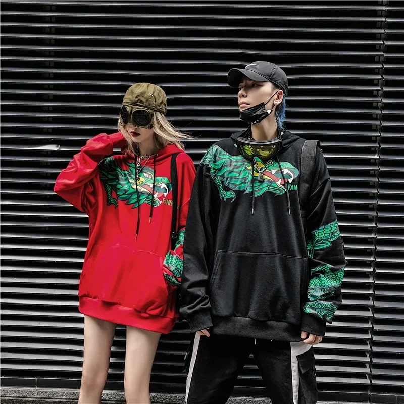 

2020 New Men Women Hoodies Sweatshirts Dragon Print Hoodie Unisex Hip Hop Streetwear Couple Clothing Spring Autumn Winter Jacket