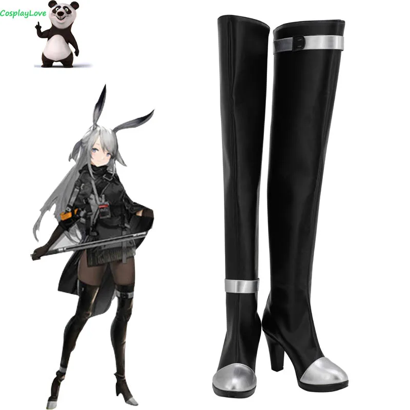 

Arknights Savage Black Cosplay Shoes Cosplay Long Boots Leather Custom Made For Party Christmas Halloween