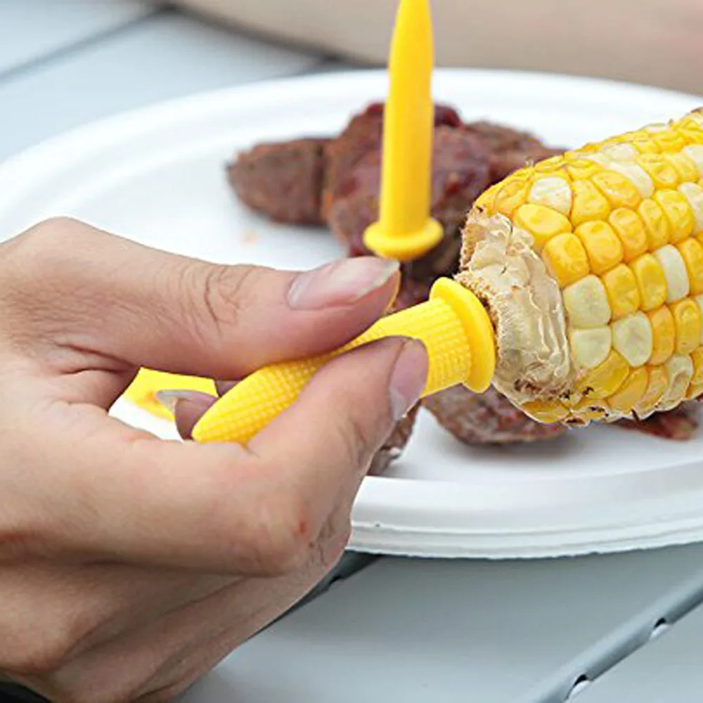 10/12PCS Corn On The Cob Holders Stainless Steel BBQ Prongs Skewers Forks Party