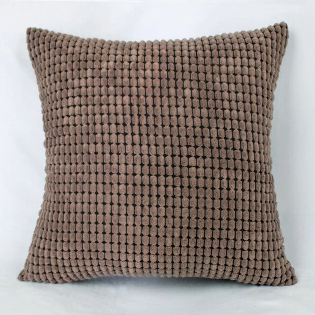 1pcs Corduroy Soft Solid Decorative Square Throw Pillow Covers Set Cushion Case for Sofa Bedroom Car 24x24 inch 60x60 cm