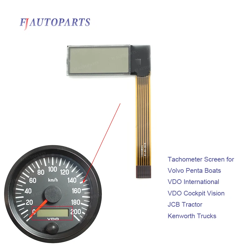 LCD Display Screen Tachometer Gauge for VDO Volvo Penta Jcb Tractor Boat lcd display instrument cluster display