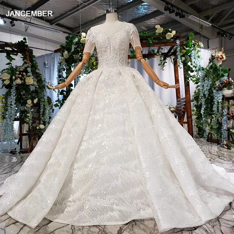 HTL790 кружевное бальное платье с коротким рукавом свадебные платья круглым