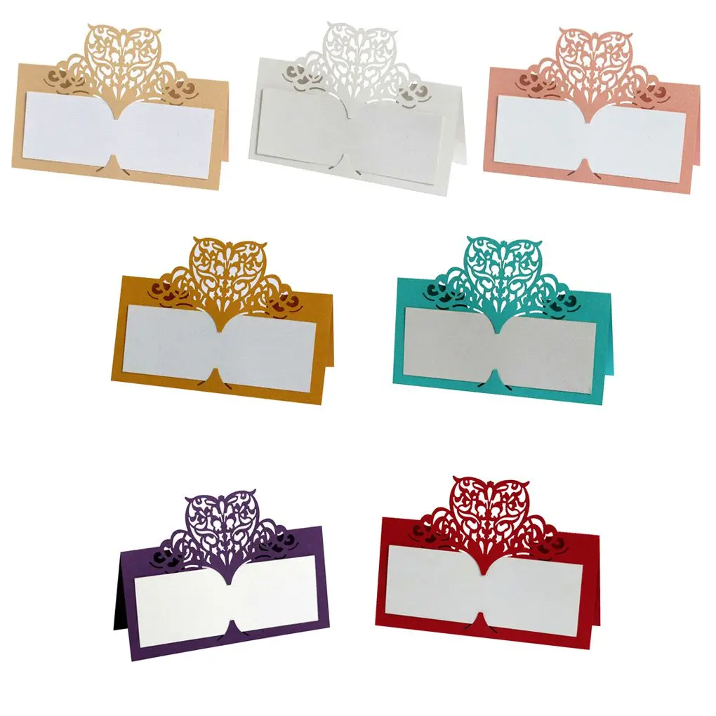

New 50pcs Cut Out Heart Seat Card For Party Vintage Floral Table Number Name Place Cards Wedding Birthday Party Direction Sign