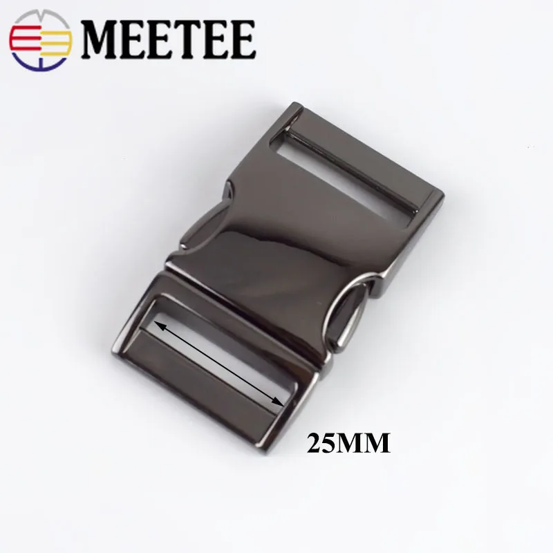 Meetee 2 шт. металлическая изогнутая Боковая Пряжка для 25 мм лямки Рюкзак Сумка