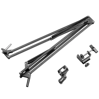 

Adjustable Microphone Stand Microphone Suspension Boom Scissor Arm Stand with Microphone Clip Universal Shock Mount Mic Holder