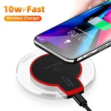 10 Вт QI Беспроводное зарядное устройство прозрачная Быстрая зарядка для iPhone 11Pro XR 8 samsung Galaxy huawei mate 30 Быстрая Зарядка адаптер