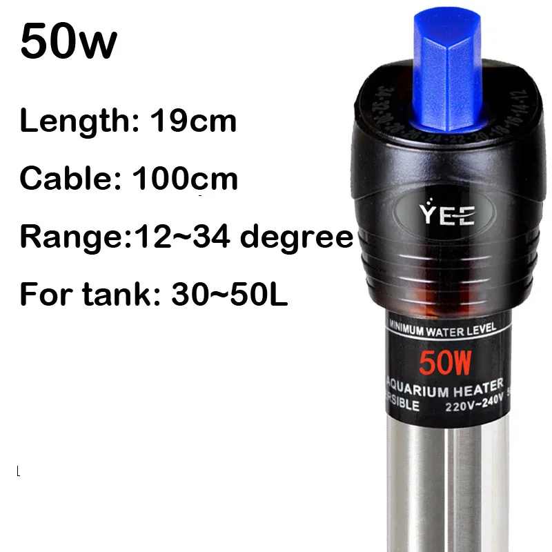 Metal 50w 50L water 220 В подогреватель для аквариума стеклянный водонагреватель из нержавеющей стали регулируемый Погружной температура Аквариума Контроллер держать червя - Цвет: Metal 50w 50L water
