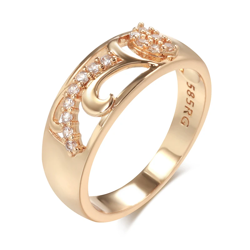 Популярные Кольца Kinel из розового золота 585 пробы Модные Этнические кольца