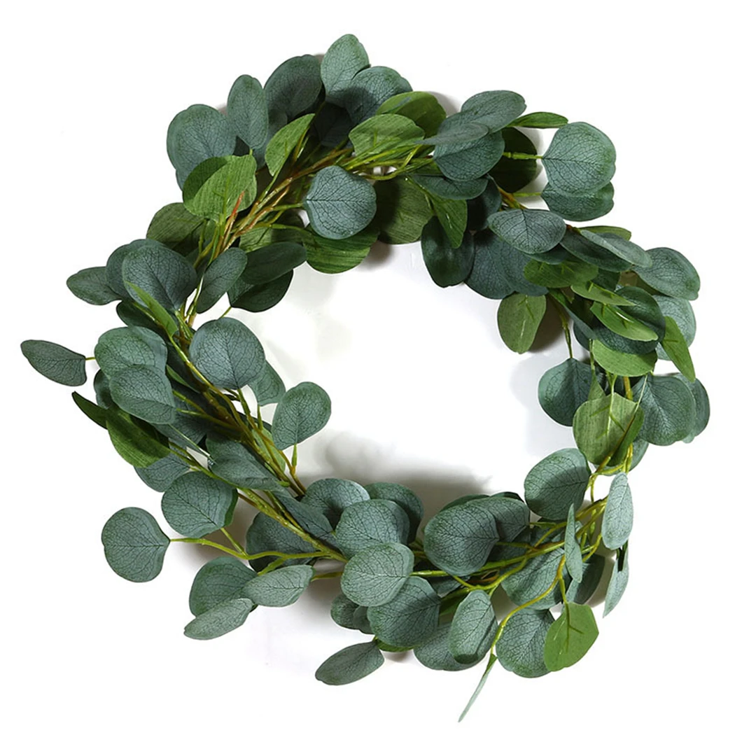 

2m Long Artificial Silk Hanging Eucalyptus Vine Garden Wedding Party Simulation Long Wicker Leaves Vine Home Decorations