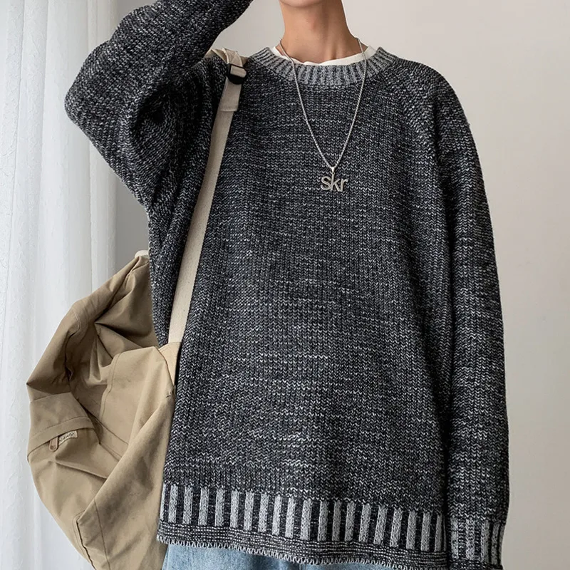 Winter New Sweater Men Warm Fashion Solid Color Casual O-neck Sweater Pullover Man Streetwear Wild Loose Long-sleeved Sweater Winter New Sweater Men Warm Fashion Solid Color Casual O-neck Sweater Pullover Man Streetwear Wild Loose Long-sleeved Sweater