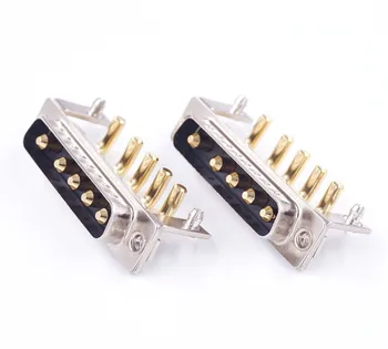 

2 pcs High Power 30A 5W5 D-Sub Connector Combo Plug male pins 5 Pin Power Panel Mount Through Hole Right Angle PCB Mount bracket