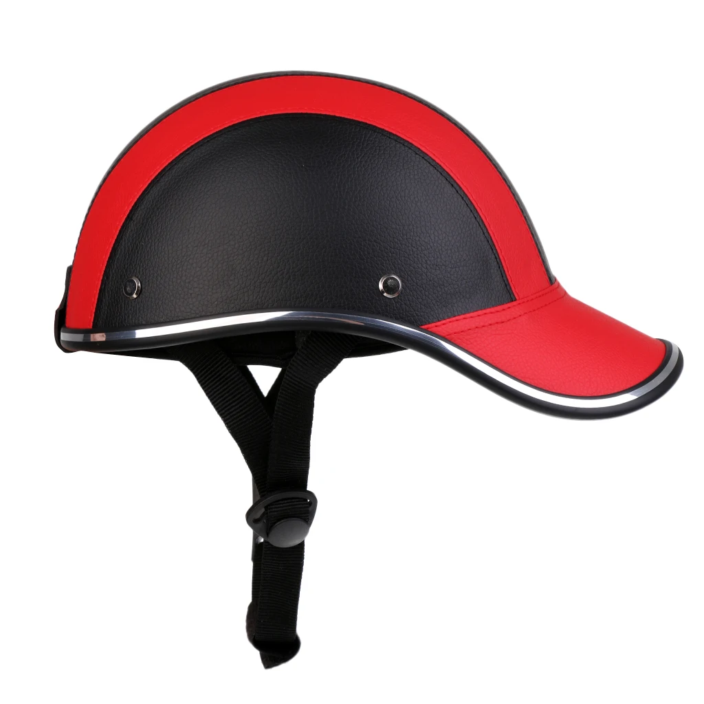 Baseball Cap Style Motorcycle Bike Helmet Anti-UV Safety Hat Visor Adjustable Safety Bicycle Helmet Head Protector