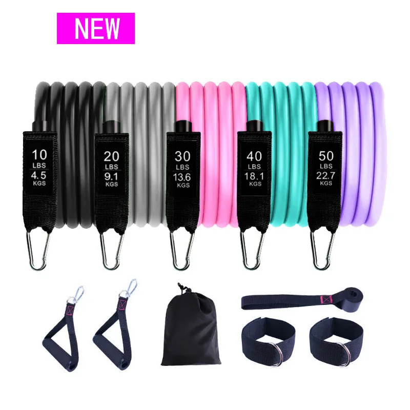 

11 Pcs Resistance Bands Fitness Women Multifunctional Pull Rope Latex Resistance Band Comprehensive Fitness Exercise Equipment