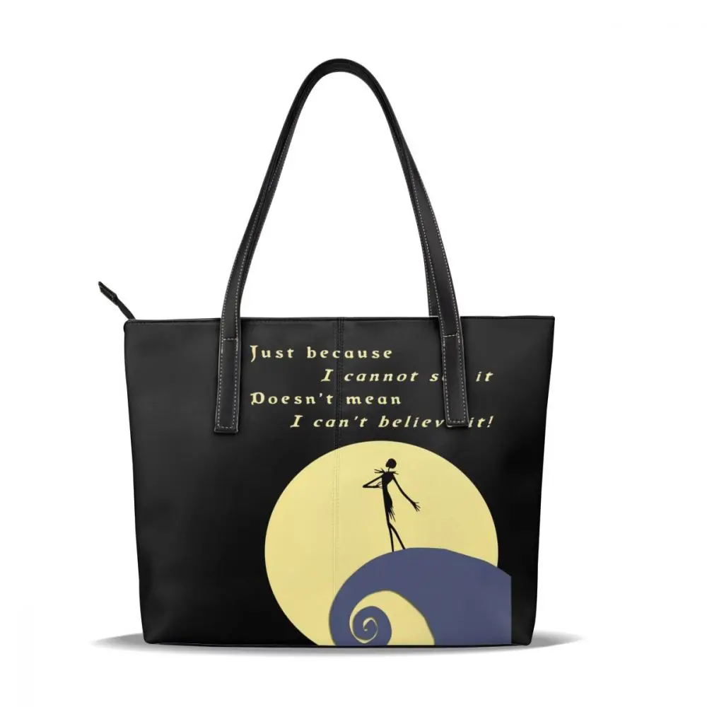 Jack Skellington сумка Jack Skellington сумки с верхней ручкой большая кожаная сумка с принтом подростковые женские сумки - Цвет: Jack Skellington