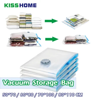 

4 Sizes Vacuum Bag Storage Bag Transparent Border Foldable Extra Large Compressed Organizer Saving Space Seal Bags Organizer