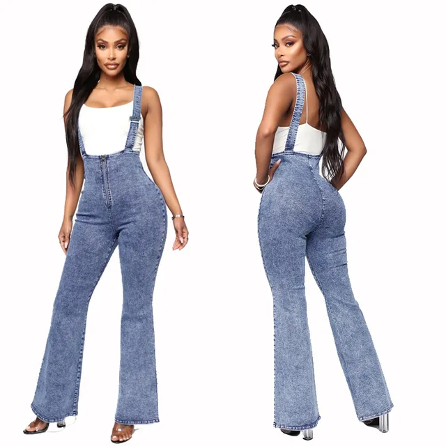 suspender bell bottom jeans
