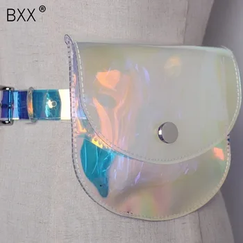 

[BXX] 2020 New Spring Summer Solid Color Mini-bag PVC Loose Belt Women Fashion Tide All-match Party Belt Bag JD70209