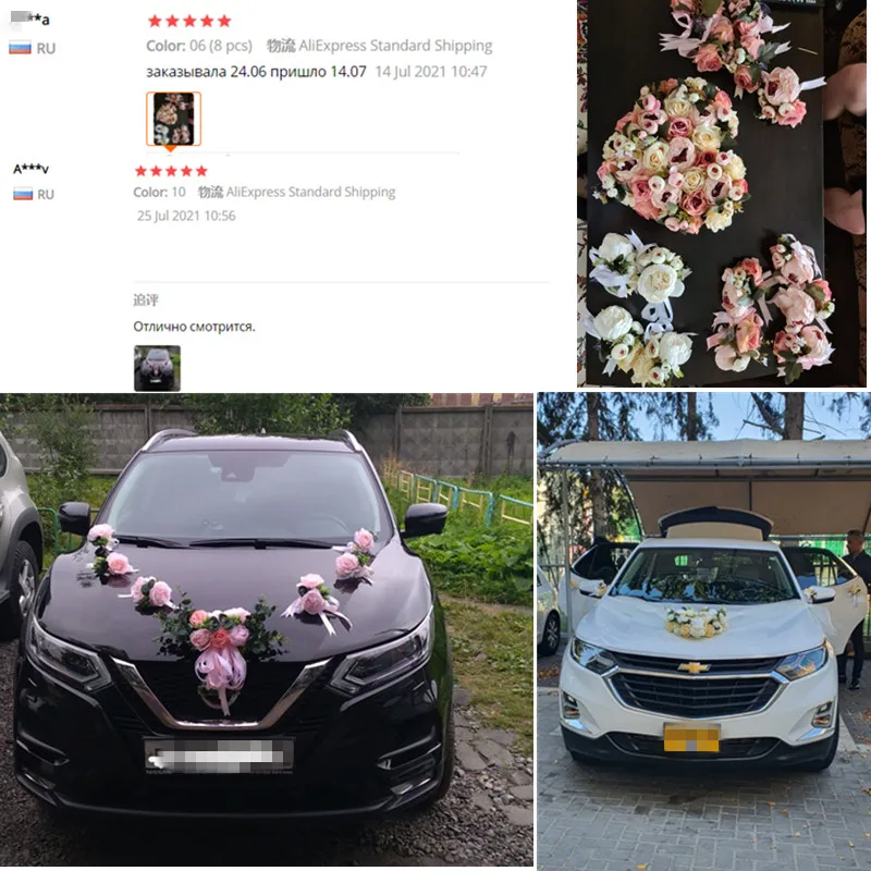 Kit De Fleurs Artificielles Pour Décoration De Voiture De Mariage, Fausses  Roses Romantiques, Fournitures Décoratives Pour Festival De La  Saint-valentin, Accessoires De Mariage - Fleurs Séchées Et Artificielles -  AliExpress