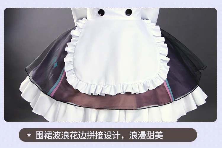 Аниме Вокалоид Хацунэ Мику косплей костюм кафе Лолита горничный фартук платье униформа одежда, костюм на хеллоуин для женщин