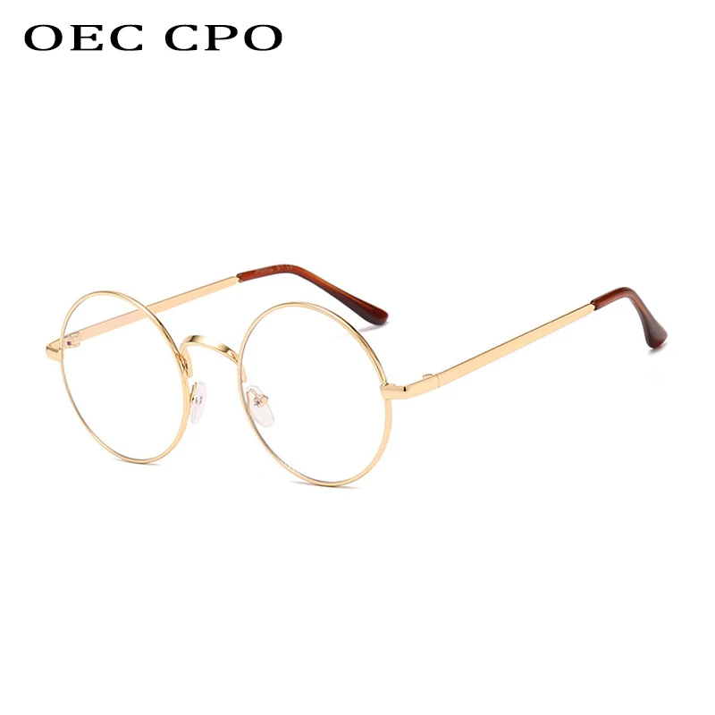 

New Retro Round Clear GlassesWomen Gold Metal Spectacles Transparent Optical Glasses Fashion Eyeglasses Frames Circle Glasses