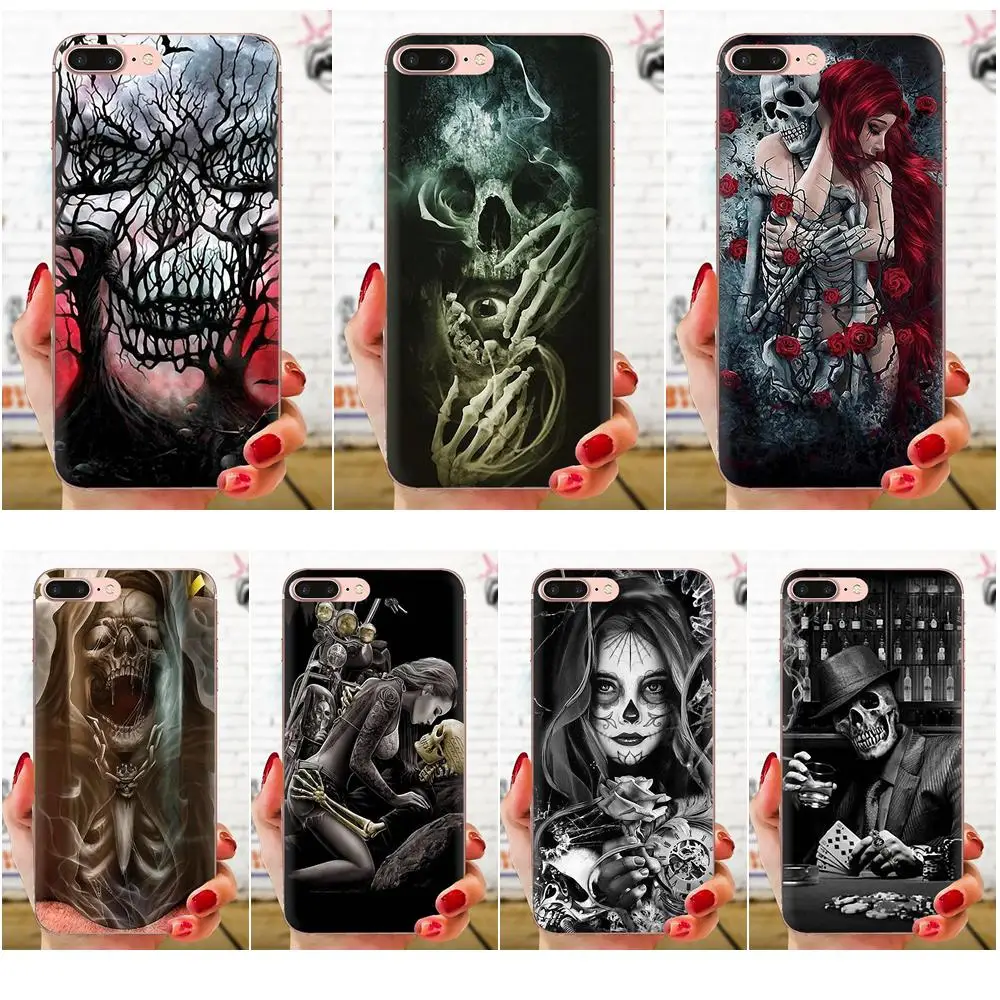 Soft TPU Phone Skull With Girl For Galaxy Alpha Note 10 Pro A10 A20 A20E A30 A40 A50 A60 A70 A80 A90 M10 M20 M30 M40 | Мобильные