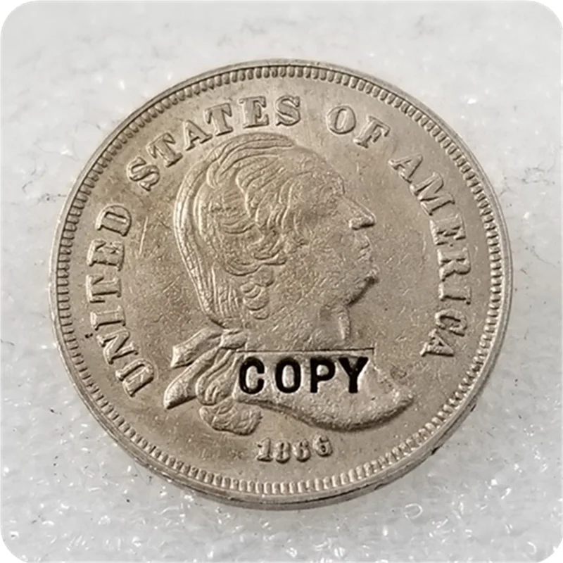 США 1866,1867 никелевые узоры пять центов копия монет - Цвет: Washington