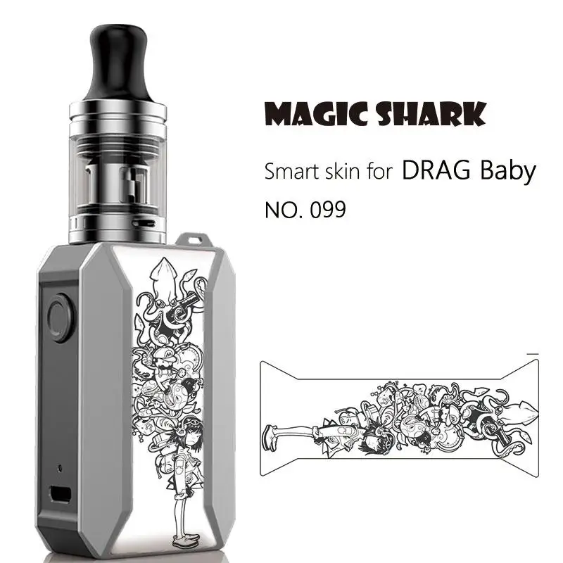 Magic Shark Fighter череп Dragon Ball водонепроницаемый стерео ПВХ чехол наклейка пленка для Voopoo Drag Baby Trio 091-100 - Цвет: 099