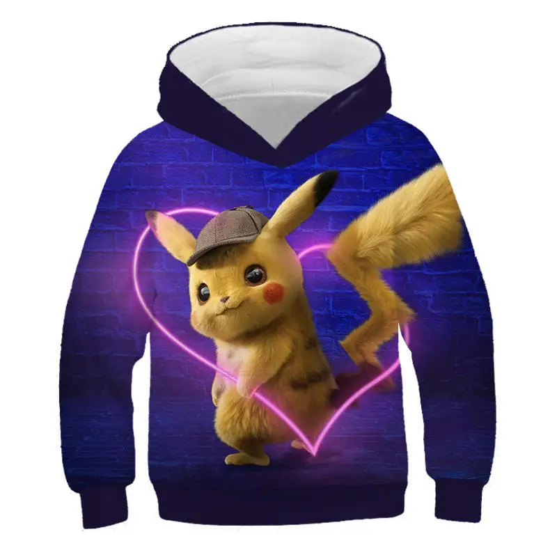 

Pokemon Detective Pikachu 3D Printed Hoodies Children Sweatshirts Kids Boys Girls Cartoon Fashion Hoodie Pullover Coat