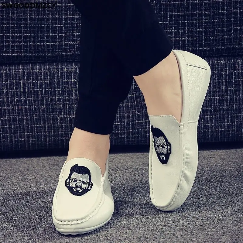 Black Leather Shoes for Men 2024 Loafers Casual Shoes Man Designer Slip on Shoes Men Chaussures Femme мужские макасины Zapatos 4