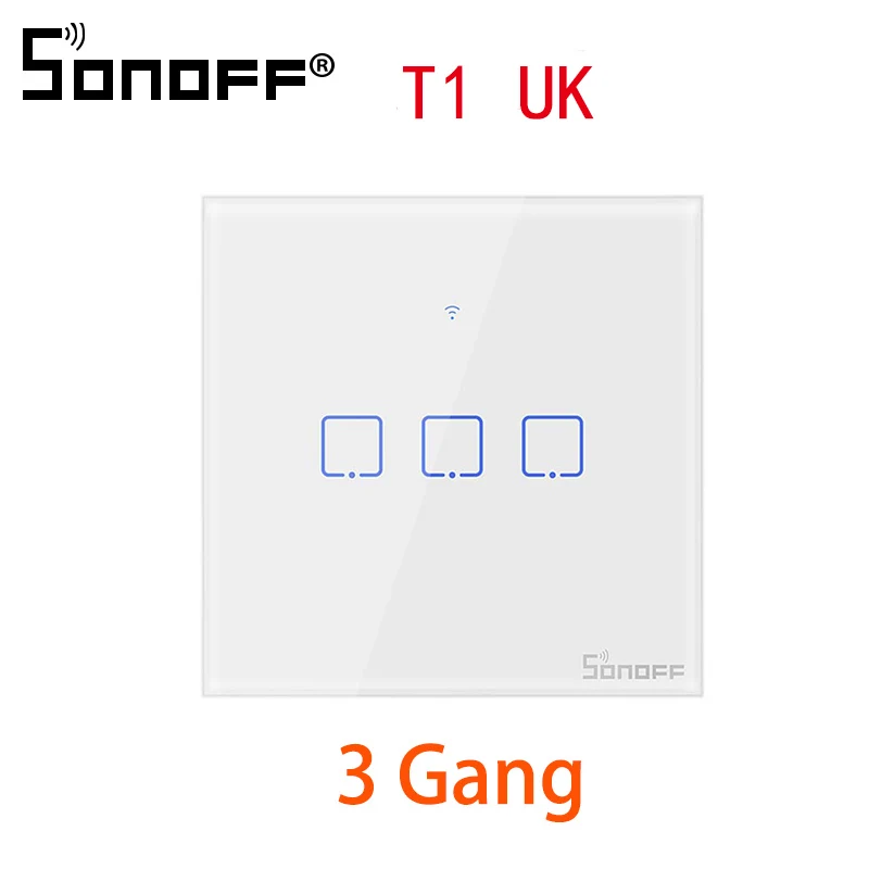 T1 UK 3C SONOFF T1 TX Smart Панель Wi-Fi Умные выключатели с 1/2/3 банды умный сенсорный переключатель для Google Home Alexa умный дом штепсельная вилка стандартов ЕС и Великобритании и США - Комплект: T1 UK 3C