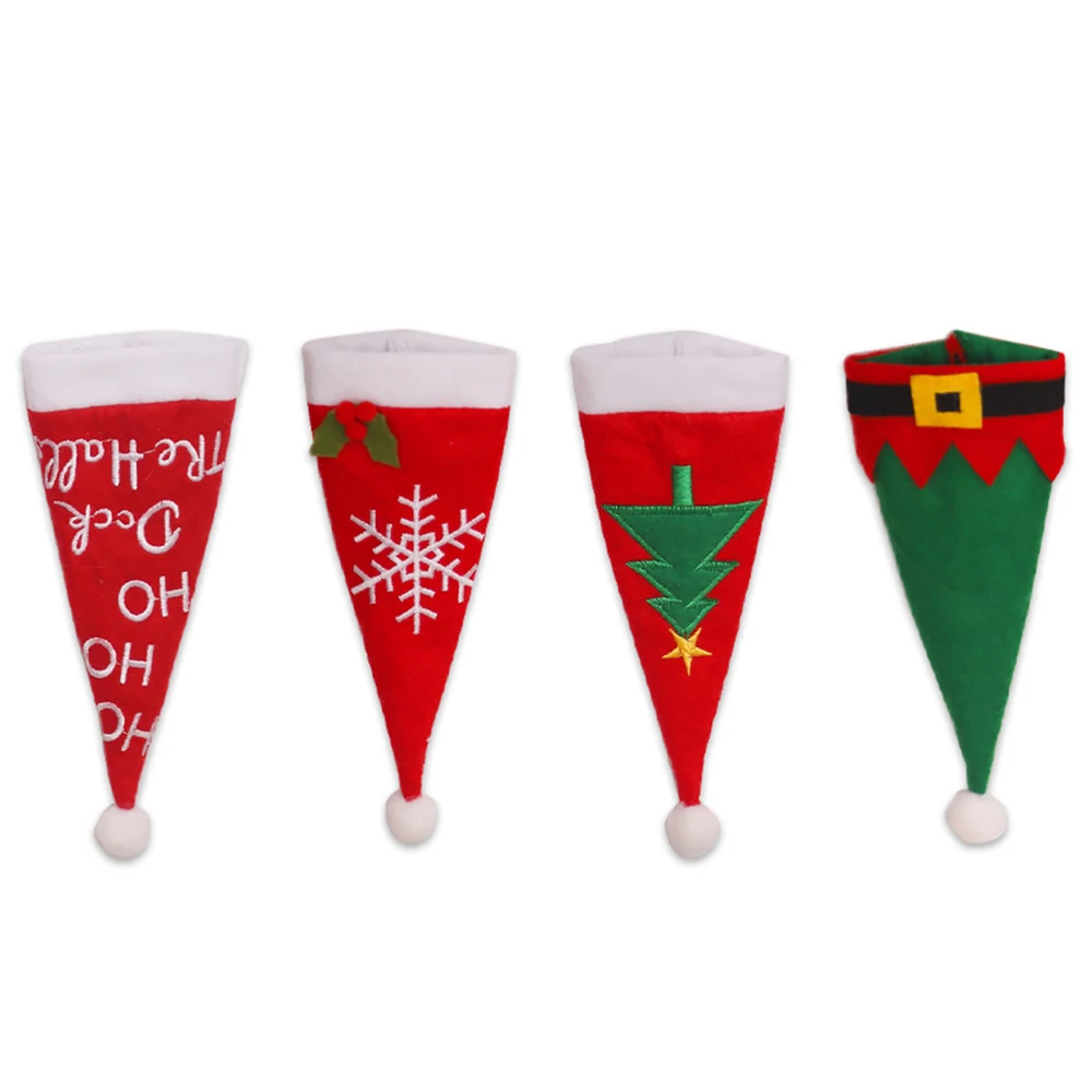 

8PCS Christmas Tableware Holder Set Cutlery Set Decorations Non-Woven Christmas Tableware Cutlery Holder Bag Decoration