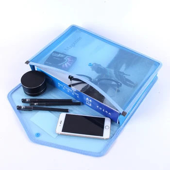 

Transparent PP Document Bag A4 File Pocket with Tag Snap Closure Large Capacity Paper Organizer Storage Folder Filling Products