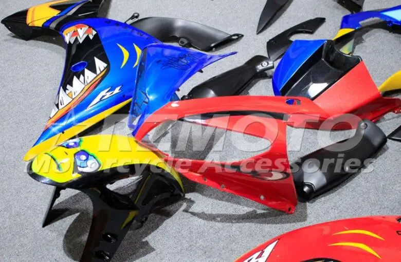 4 подарки ABS литья под давлением Обтекатели комплект подходит для YAMAHA YZF-R1 2013 12 13 14 R1 обтекатель набор на заказ красный синий Акула