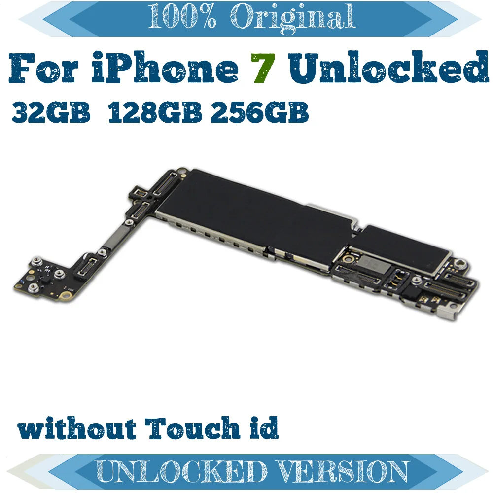 

32gb / 128gb / 256gb for iPhone 7 Motherboard without Touch ID,Original unlocked for iphone 7 logic board with Chips
