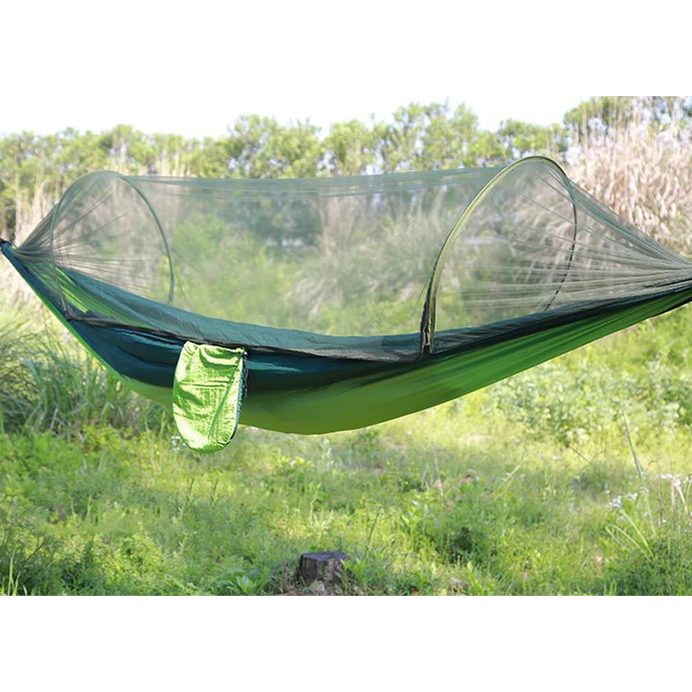 

Hiking Backpacking Portable Hammock Hanging Bed Quick Open Practical With Mosquito Net Swing Automatic Travel Camping Outdoor