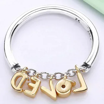 

Original Shine Loved Script Rings For Women 925 Sterling Silver Ring Wedding Party Gift Fine Jewelry