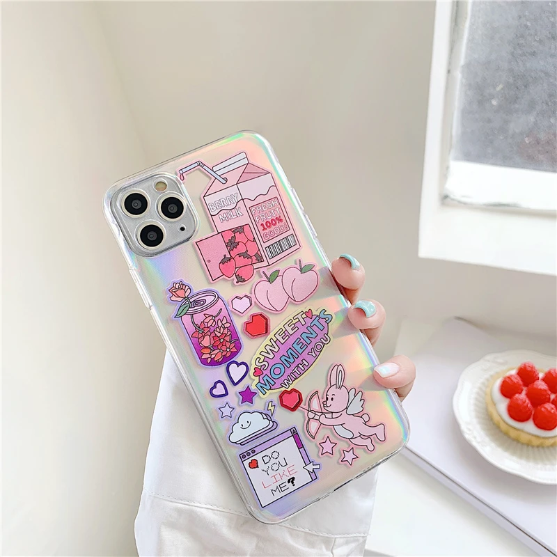 Cute Cartoon Laser Card Phone Case For iphone 11 Pro Max 7 8 plus SE 2 2020 X XR XS Max Back Cover Luxury Transparent Soft Cases Cute Cartoon Laser Card Phone Case For iphone 11 Pro Max 7 8 plus SE 2 2020 X XR XS Max Back Cover Luxury Transparent Soft Cases