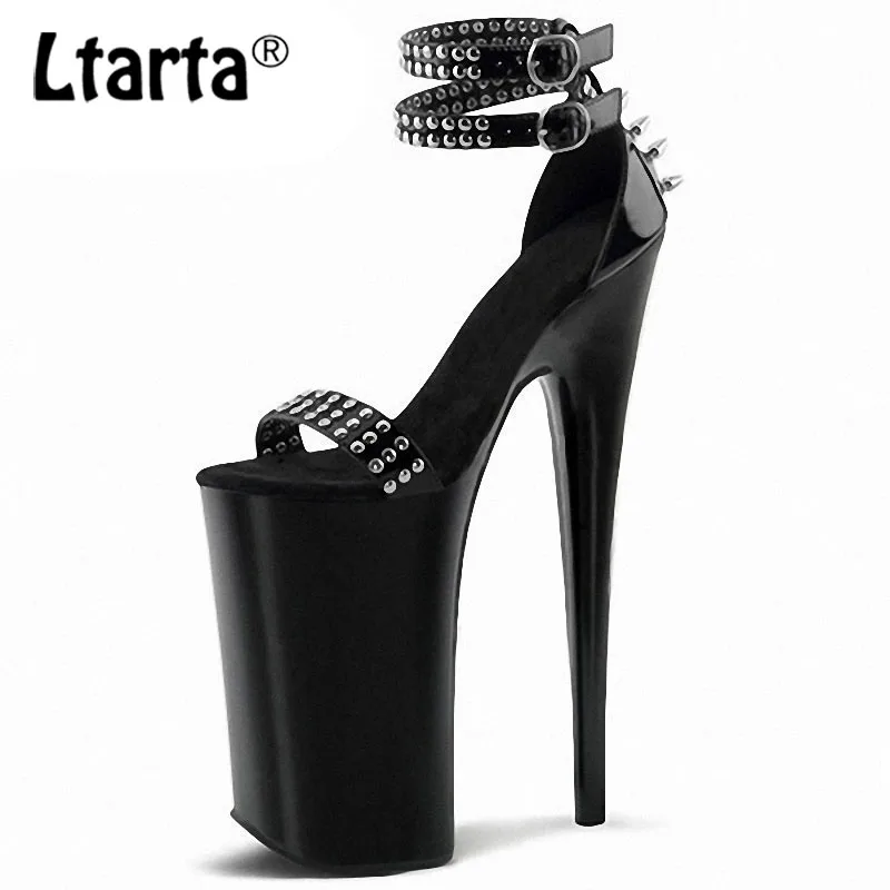 LTARTA/босоножки с заклепками; туфли на очень высоком каблуке 20 см; изящная обувь на водонепроницаемой платформе; Танцевальная обувь в стиле панк для ночного клуба; Женская LYP-E-202